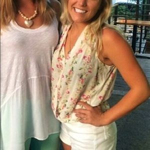 Forever21 floral white top